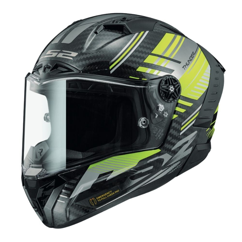 LS2 FF805 THUNDER C CAPACETE INTEGRAL DE MOTO GLOSS PRETO H-V AMARILLO – 3 – Maximomoto PT