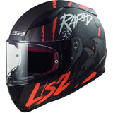 LS2 FF353 RAPID RAVEN M.BLACK WHITE RED