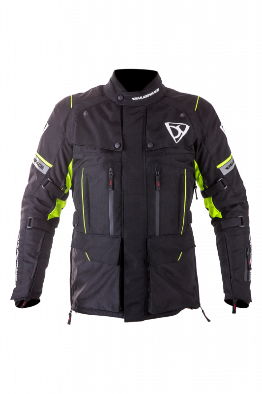 MUGENRACE T-UNO Moto Textil Casaco Preto Fluorescente Amarelo - maximomoto.pt -  front