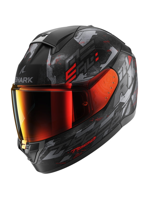 SHARK RIDILLA 2 CAPACETE INTEGRAL DE MOTO PRETO ANTRACITE VERMELHO