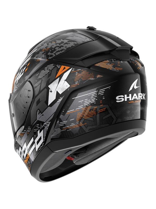 SHARK CASCOS RIDILL 2 MOLOKAI Negro Plata Naranja