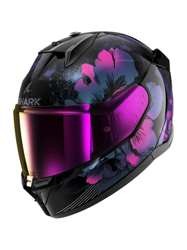 SHARK D-SKWAL 3 MAYFER CAPACETE INTEGRAL DE MOTO BRANCO VIOLETA PURPURINA