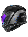SHARK D-SKWAL 3 SIZLER CAPACETE INTEGRAL MOTO PRETO FOSCO AZUL ANTRACITE