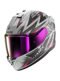 SHARK D SKWAL 3 BLAST CAPACETE INTEGRAL MOTO PRATA VIOLETA PRETO