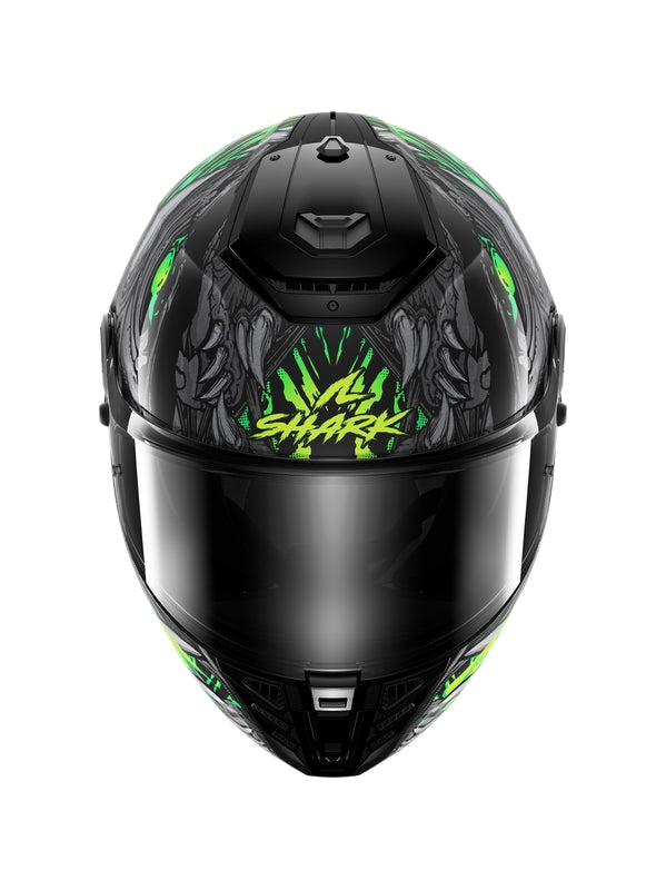 SHARK SPARTAN RS SHAYTAN FIBRE MOTO INTEGRAL CAPACETE PRETO VERDE ANTRACITE