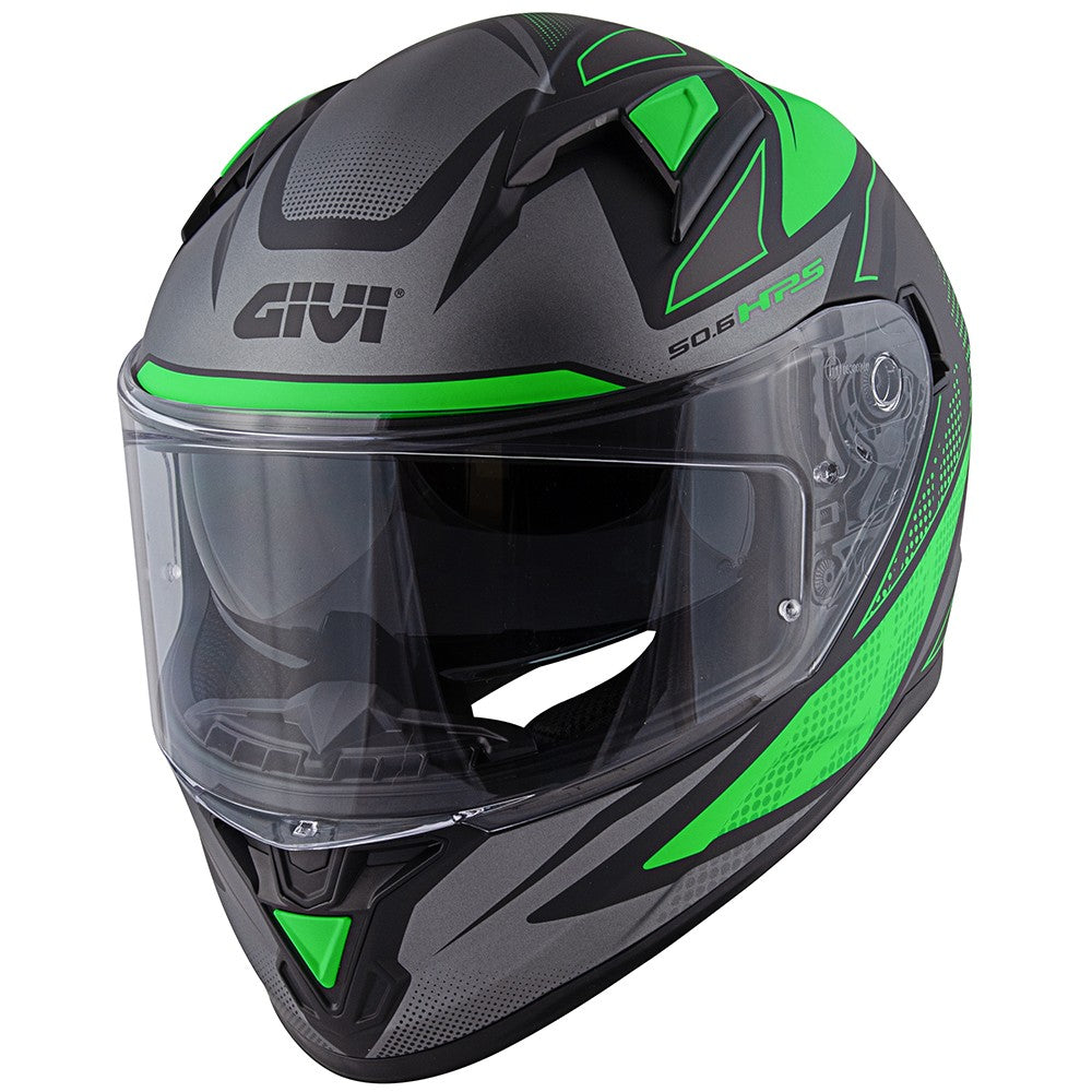 GIVI 50.6 STUTTGART.D SEGUE TITÂNIO-MT Moto Integral Capacete Verde