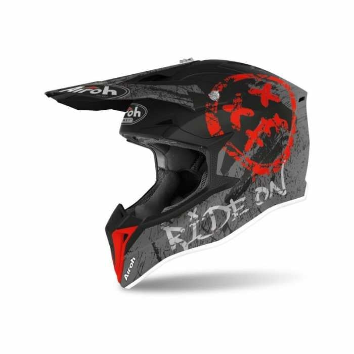 AIROH - CASCOS WRAAP YOUTH SMILE RED MATT