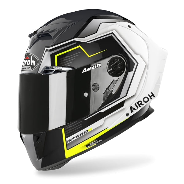 AIROH - CASCOS GP550 S RUSH WHITE/YELLOW GLOSS