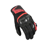 MACNA CHIZU MOTOCICLETA COURO LUVAS PRETAS VERMELHAS