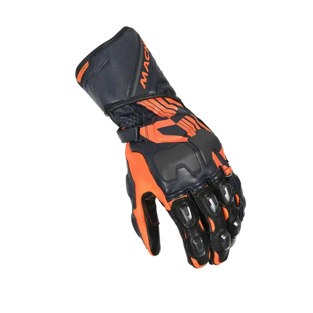 MACNA POWERTRACK MOTORCYCLIST MEN'S GLOVES ORANGE BLACK DARK BLUE – 1 – Maximomoto PT