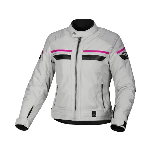 Macna Oryon mujer Chaqueta moto impermeable Gris Claro