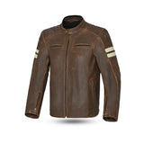 BELA STARK Moto Couro Casacos Bege Marrom