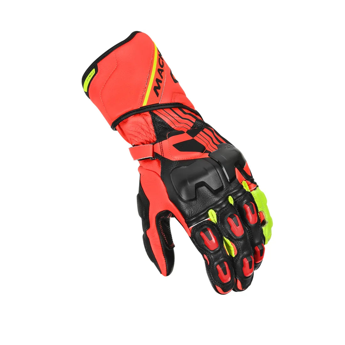 MACNA POWERTRACK HOMEM MOTOCICLETA LUVAS VERMELHAS PRETAS AMARELAS