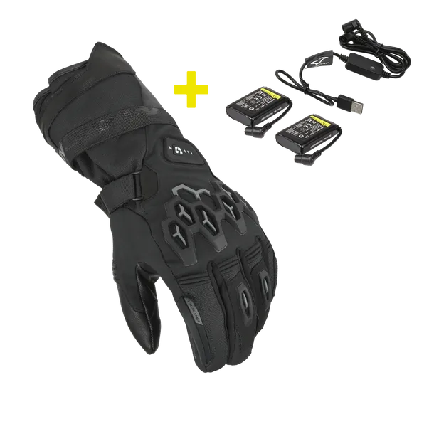 MACNA RAFINO RTX KIT AQUECIDA MOTOCICLETA LUVAS PRETA