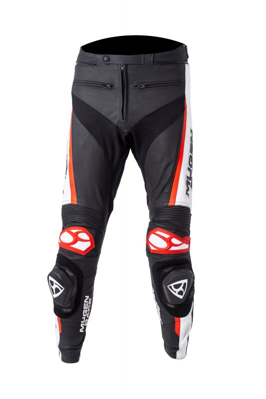 MUGENRACE LP-MNR-1915 RBRS-1 Moto Couro Calcas Preto Branco Vermelho