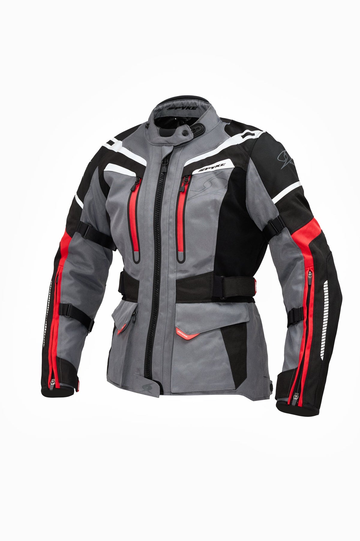 SPYKE - COMPASS DRY TECNO LADY JACKET GREY/BLACK/RED - SECURTEX MOTOR S.L (t/a MaximoMoto)