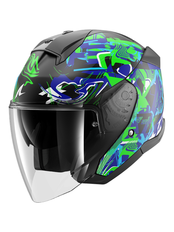 Shark SKWAL PRANZ CONDUCCIÓN URBANA CASCO NEGRO VERDE AZUL