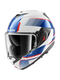 SHARK OXO SIEVE blanco cromado y azul motocicleta modular Casco