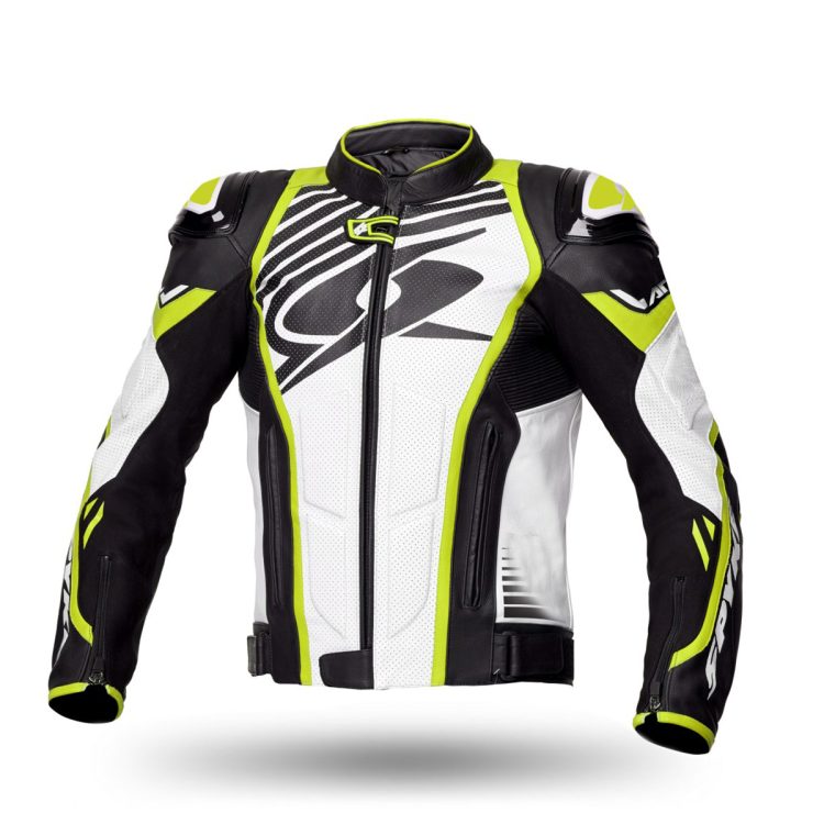 SPYKE ARAGON EVO Moto Couro Casacos Preto Fluo Amarelo