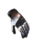 MACNA JUGO MOTOCICLETA COURO ESPORTES LUVAS PRETAS BRANCAS LARANJA