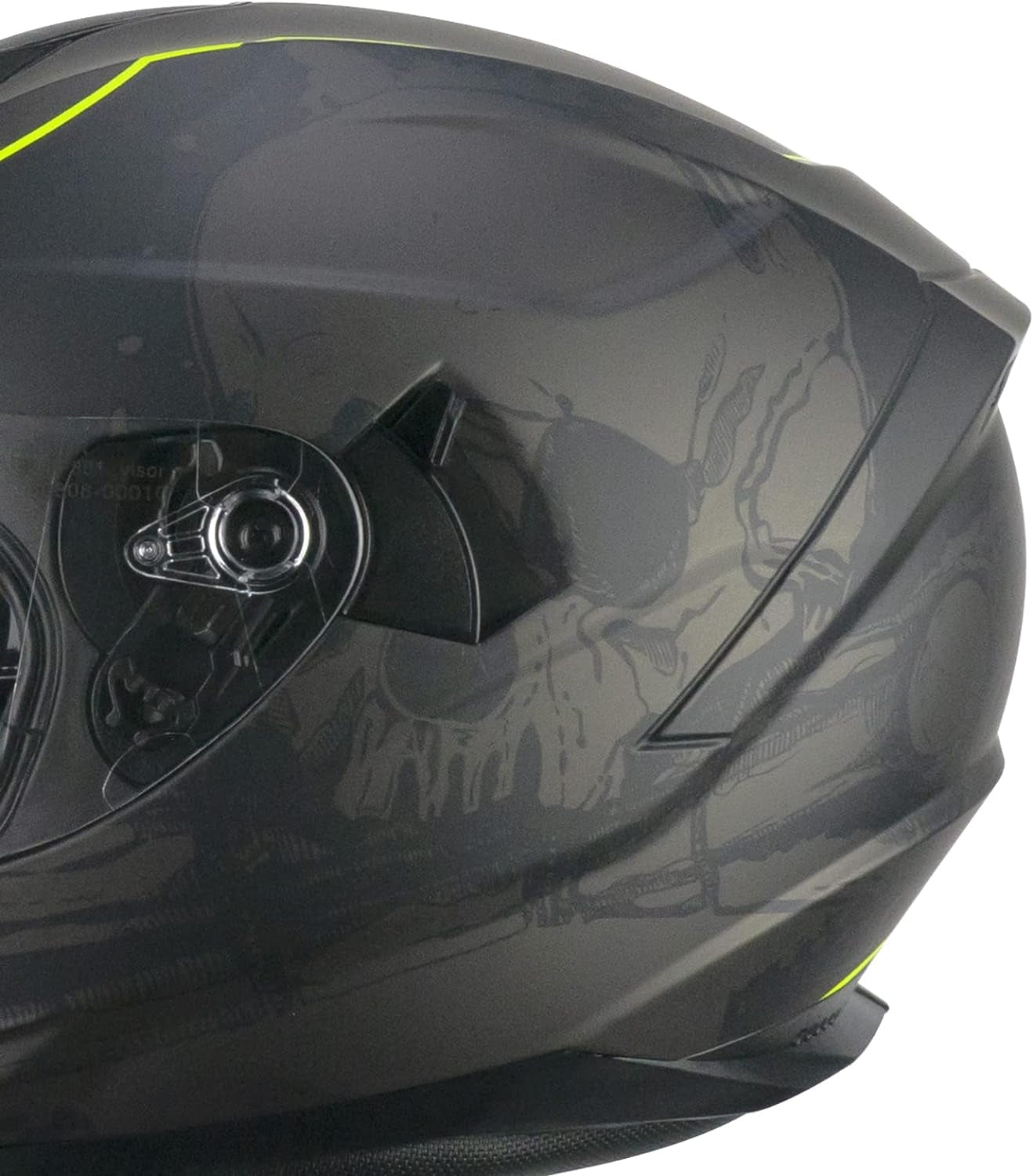 CGM - 321S ATOM SKULL Nero Giallo fluo opaco
