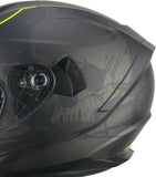 CGM - 321S ATOM SKULL Nero Giallo fluo opaco