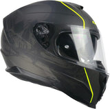 CGM - 321S ATOM SKULL Nero Giallo fluo opaco