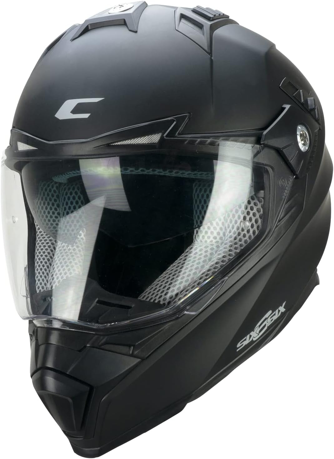 CGM 666A TWIN Mono Casco de Moto Todoterreno Aventura Nero Opaco