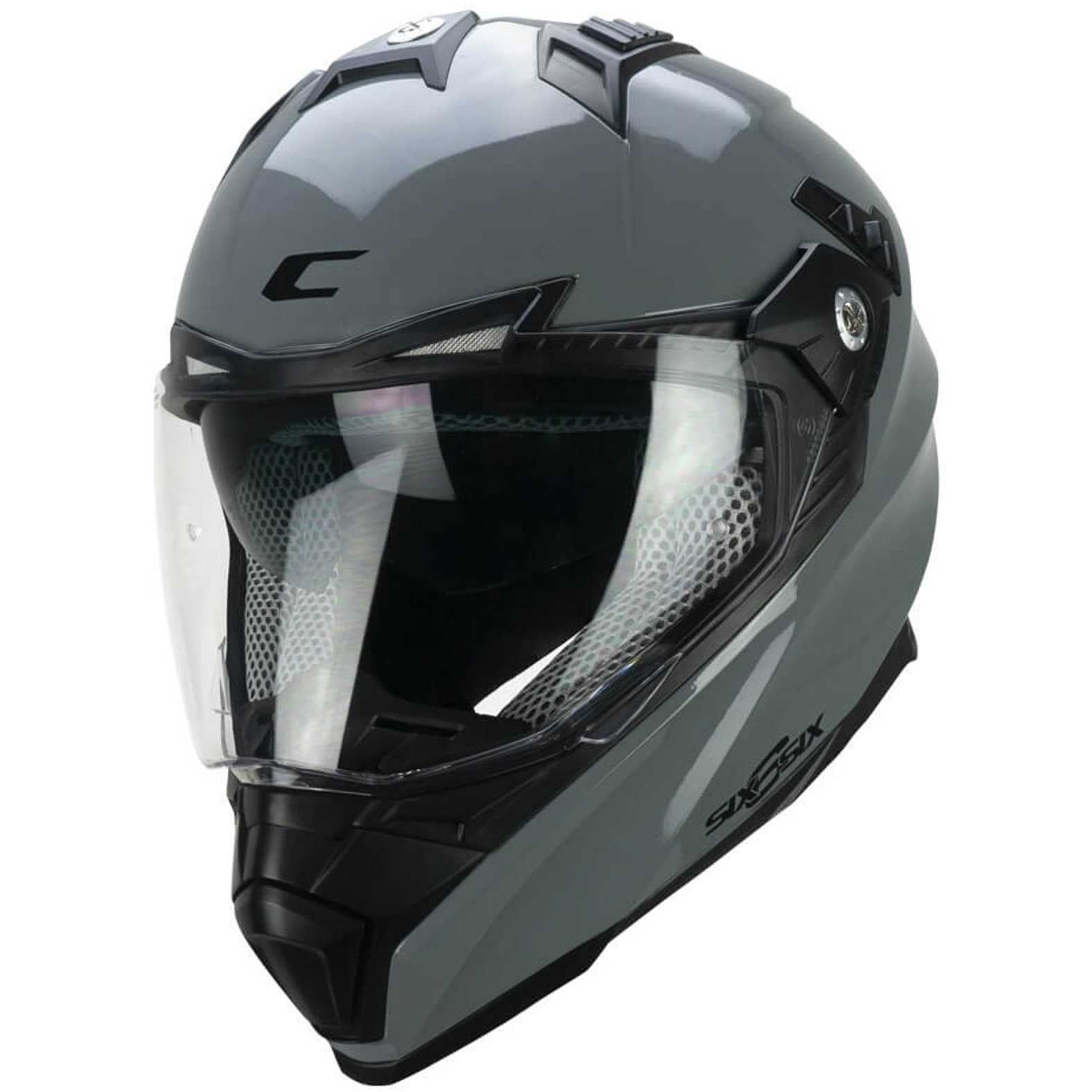 CGM 666A TWIN Mono Casco de Moto Todoterreno Aventura Gris