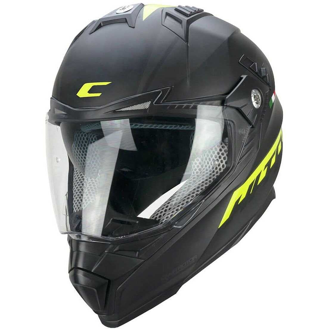 CGM 666S TWIN HITRACK Casco Todoterreno Negro Mate Amarillo