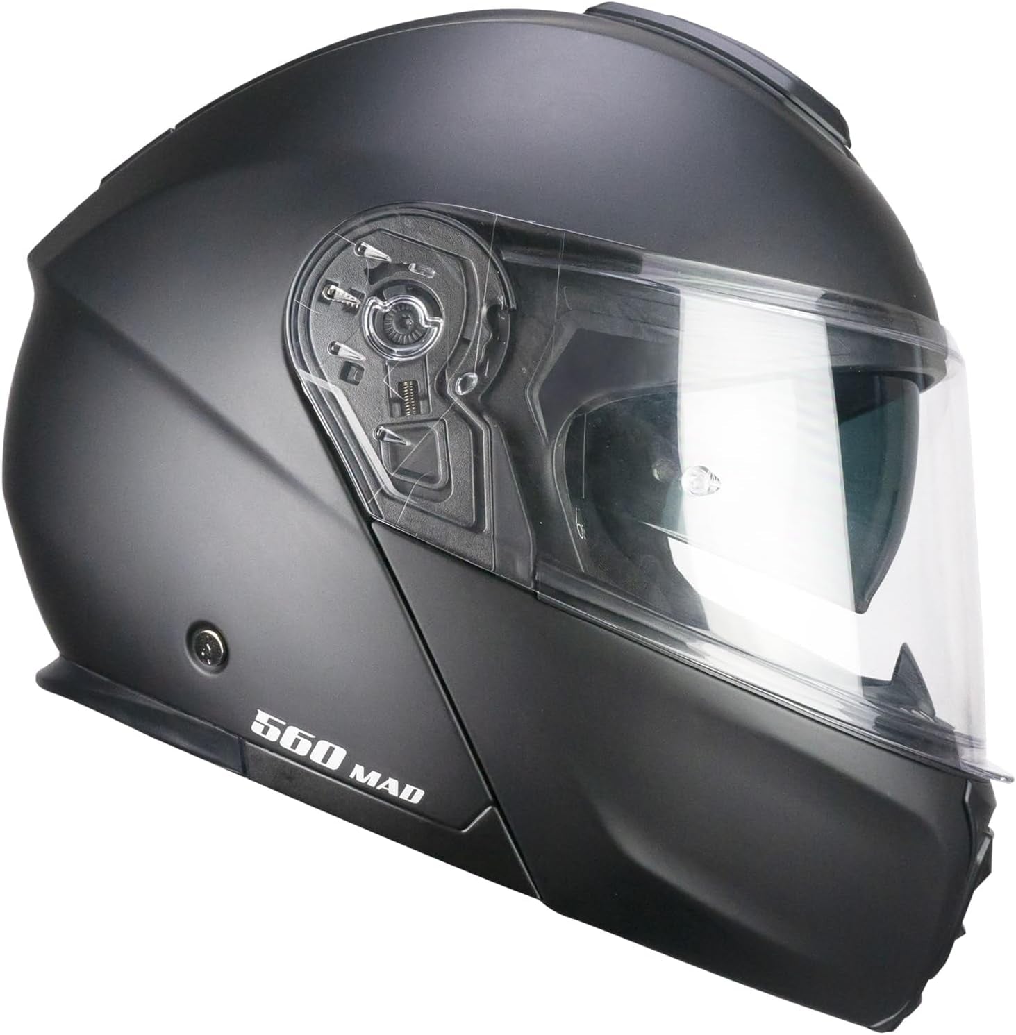 CGM 560A MAD MONO CASCO MODULAR DE MOTO NEGRO MATE