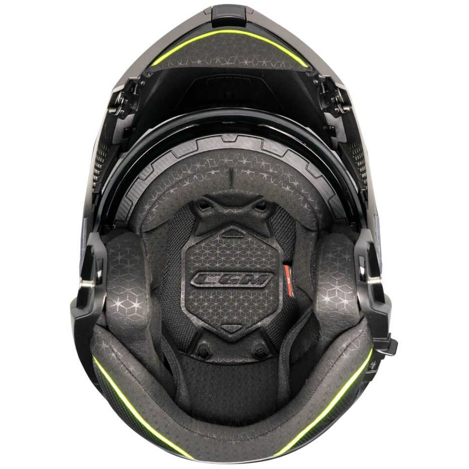 CGM 560G MAD RIDE Grafito Casco Modular Amarillo Fluorescente Mate