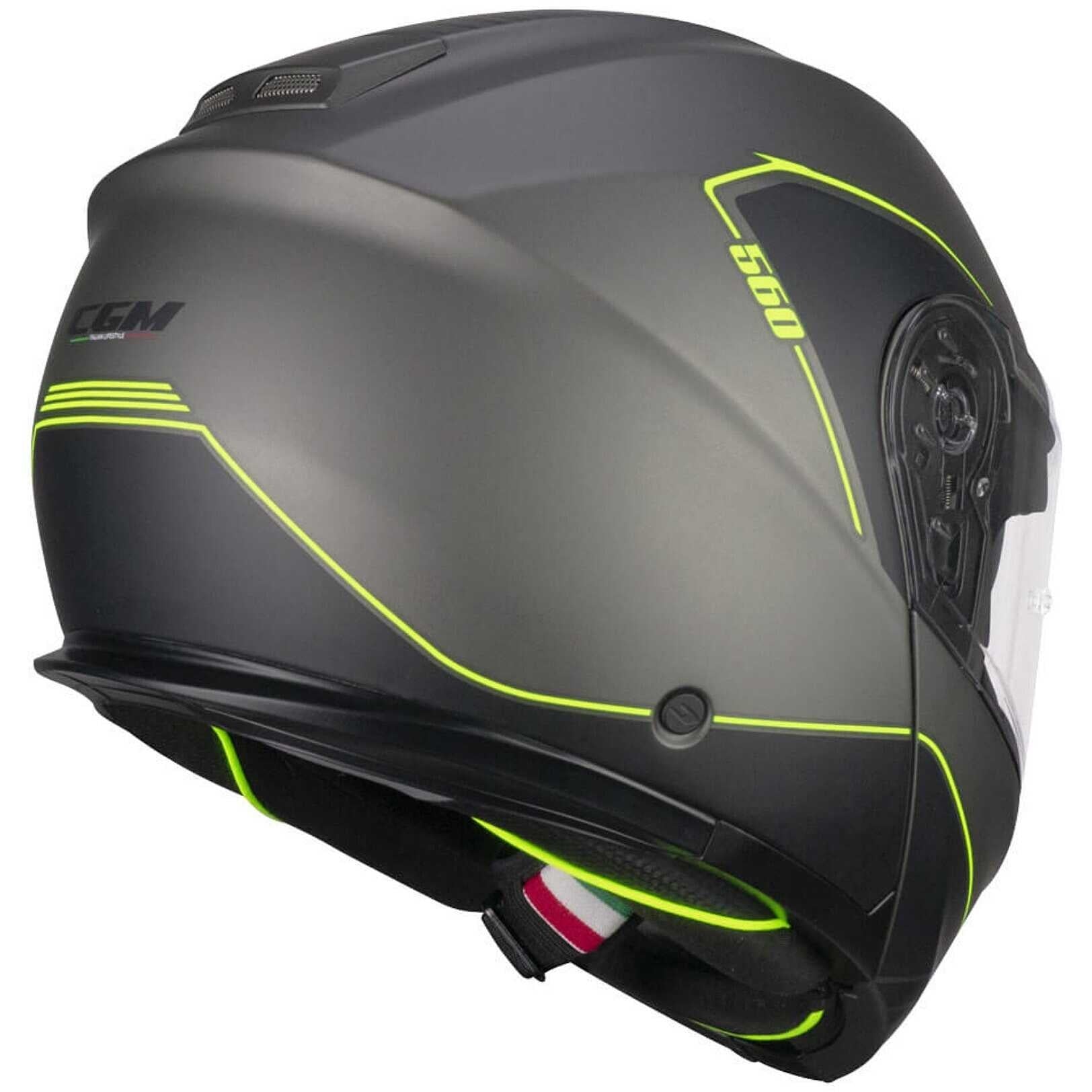 CGM 560G MAD RIDE Grafito Casco Modular Amarillo Fluorescente Mate