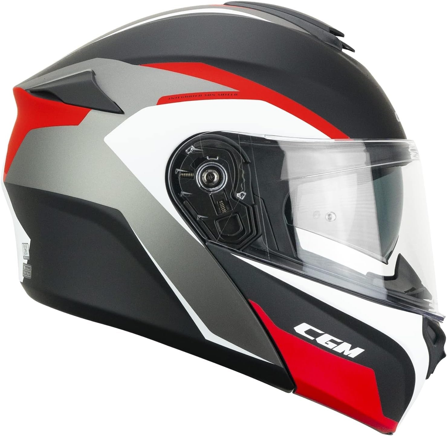 CGM 568G BER DRESDA Modular Casco Nero Rosso opaco
