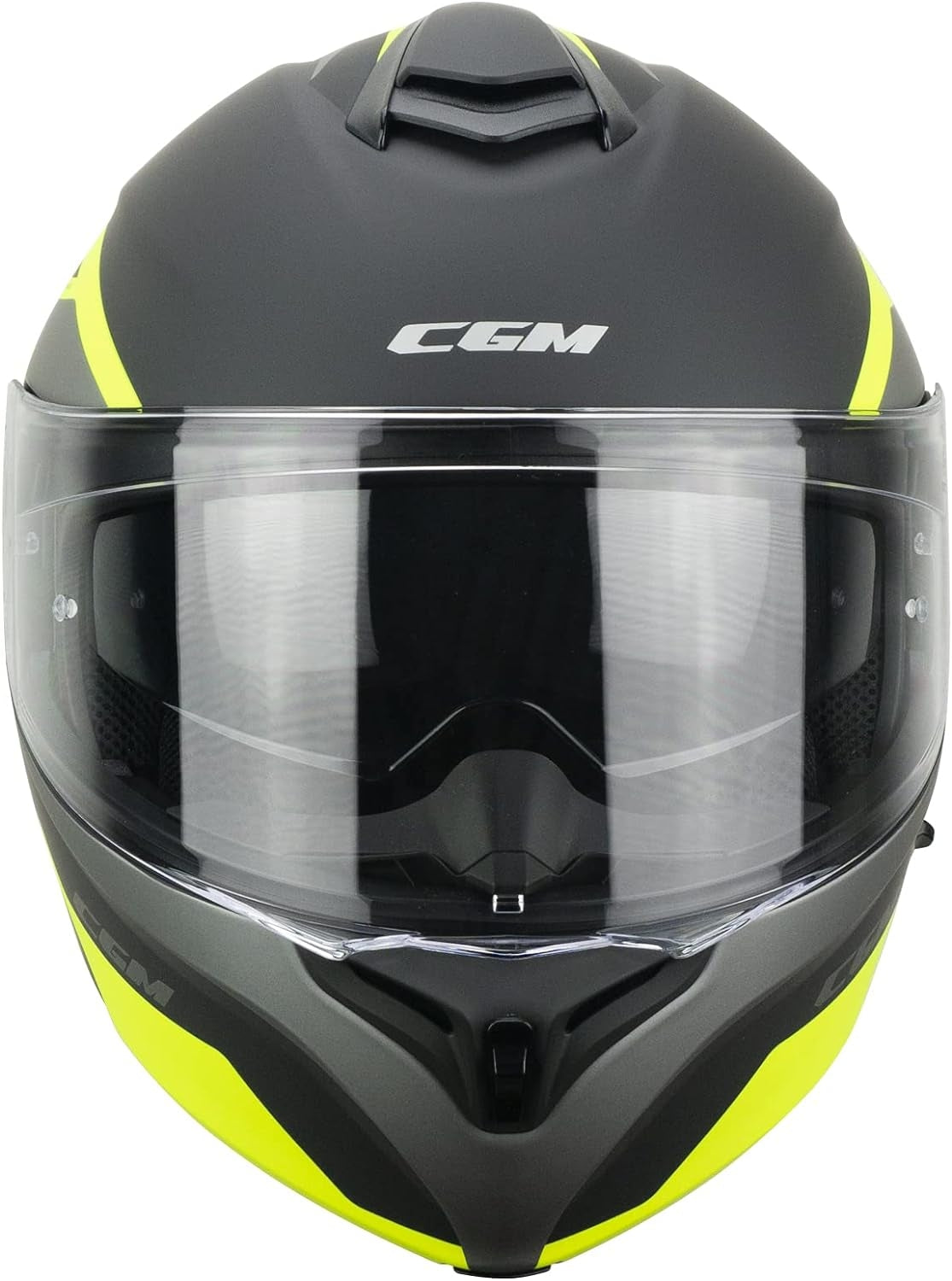 CGM 568G BER grafito Modular Casco moto Grafite Giallo fluo opaco