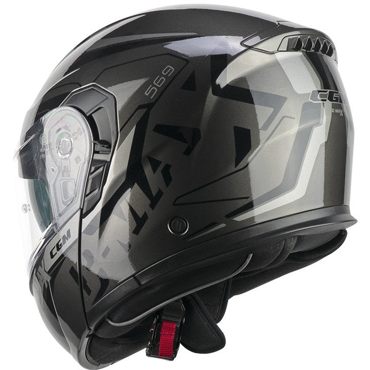 CGM 569G C-MAX CITY Graphite Casco Modular Deportivo Bicicleta Negro