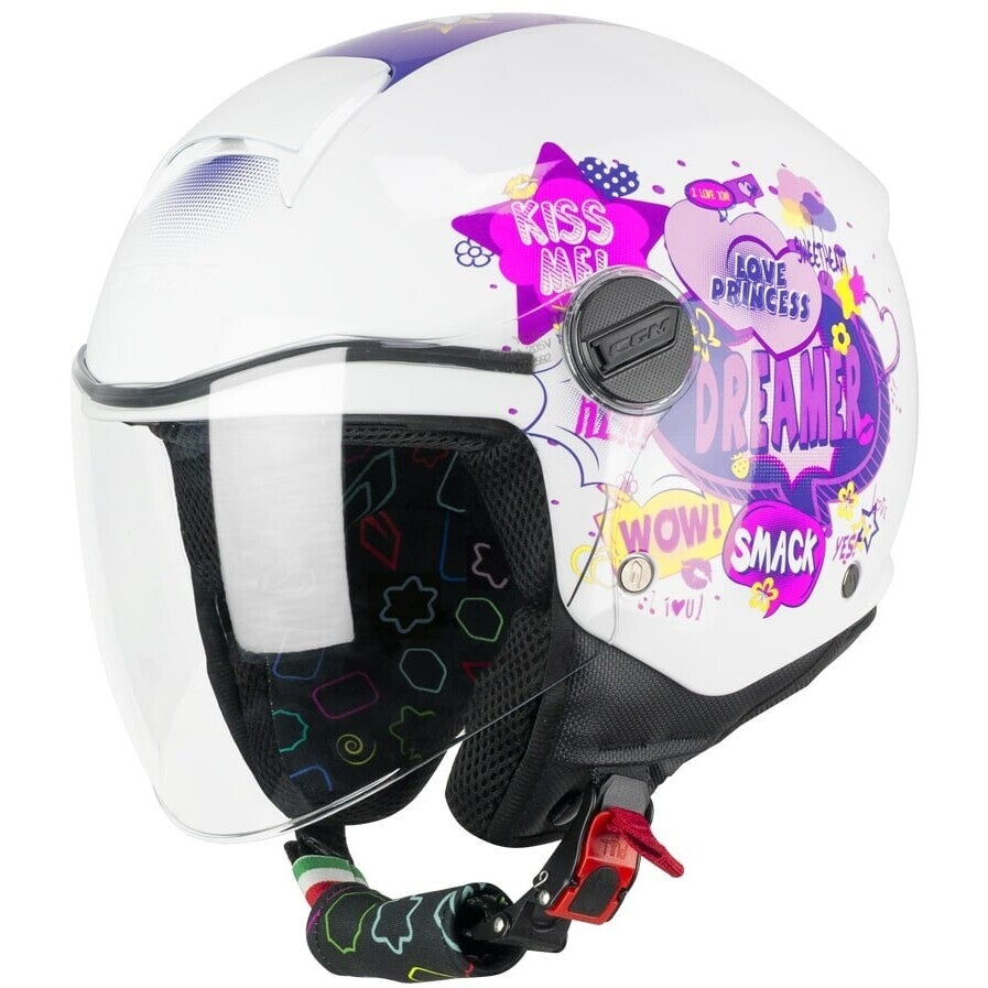 CGM 261G MINI COMICS JET CASCO Fucsia Bianco