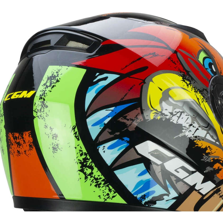 CGM - 265X LUCKY BOXER INTEGRAL CASCO Azzurro Rosso Verde