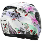 CGM 265S LUCKY MUSIC Integral Moto Casco Bianco Rosa