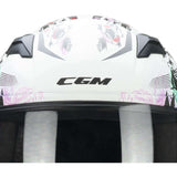 CGM 265S LUCKY MUSIC Integral Moto Casco Bianco Rosa