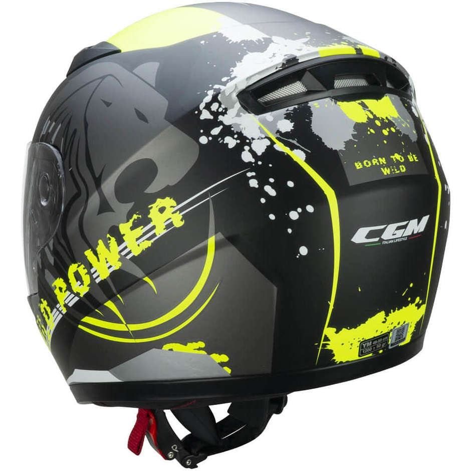 CGM - 265G LUCKY WILD INTEGRAL CASCO Nero Giallo fluo opaco