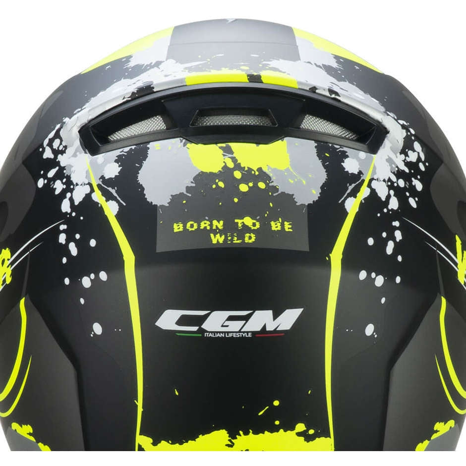 CGM - 265G LUCKY WILD INTEGRAL CASCO Nero Giallo fluo opaco