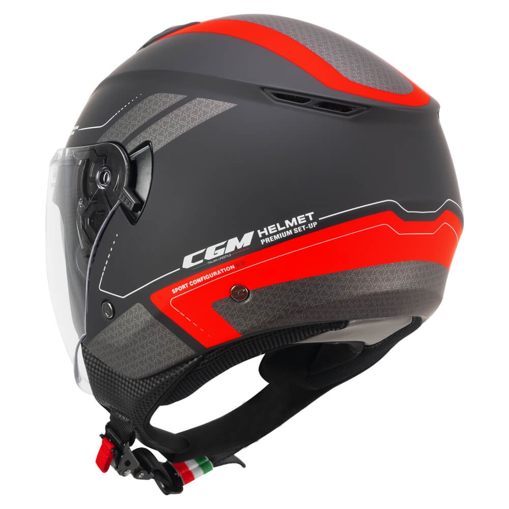CGM 126G IPER CITY Casco de Moto negro rojo