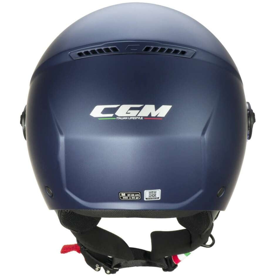 CGM 167A FLO MONO Abierto Scooter Casco Satén Azul largo
