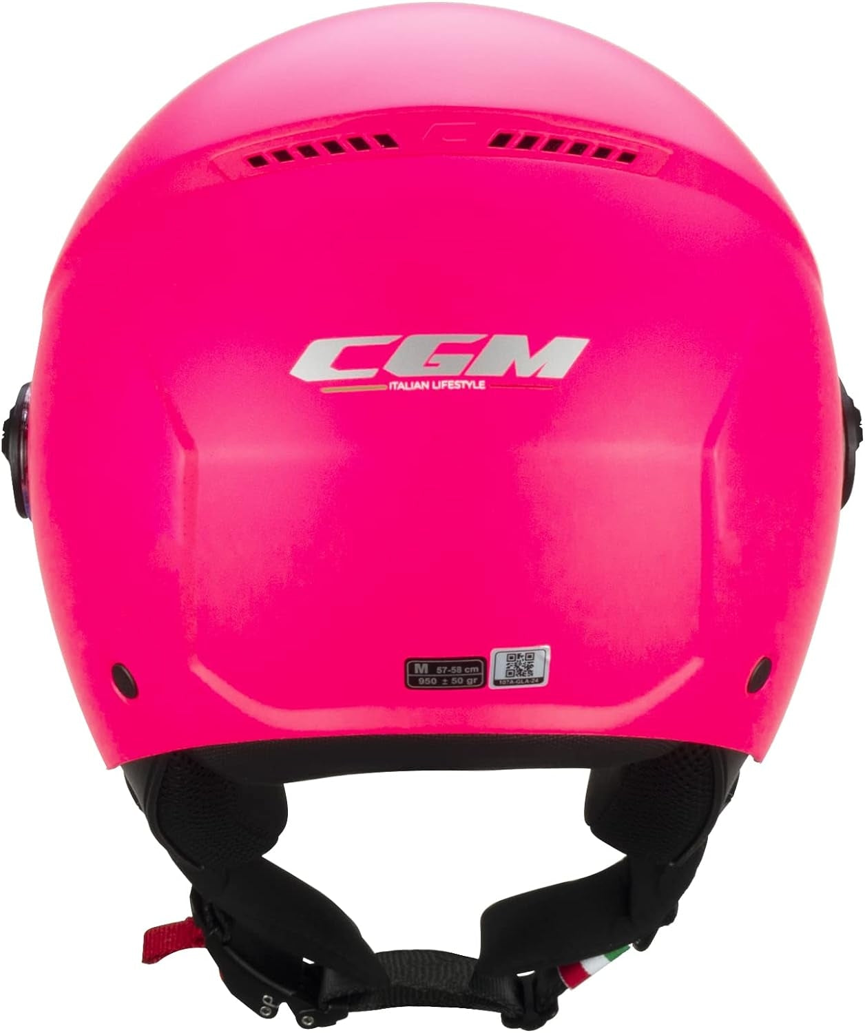 CGM 167A FLO MONO Scooter Jet Casco Rosa Neón Mate Forma