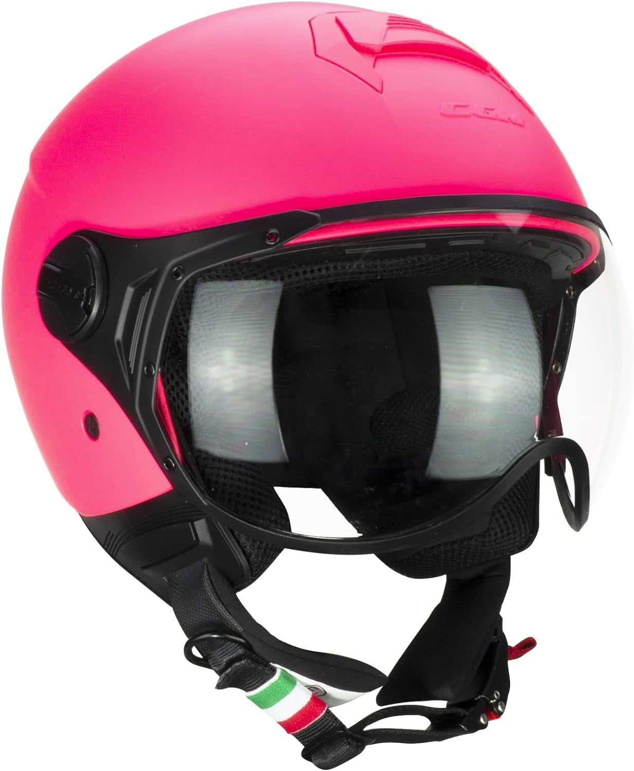 CGM 167A FLO MONO Scooter Jet Casco Rosa Neón Mate Forma