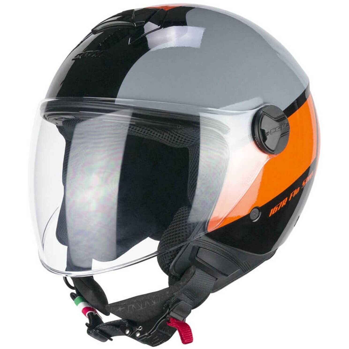 CGM 167R FLO STEP JET CASCO MOTO GRIGIO ARANCIONE LUNGA – 2 – Maximomoto PT