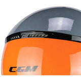CGM 167R FLO STEP JET CASCO MOTO GRIGIO ARANCIONE SAGOMATA