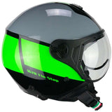 CGM 167R FLO STEP JET CASCO MOTO GRIGIO VERDE SAGOMATA