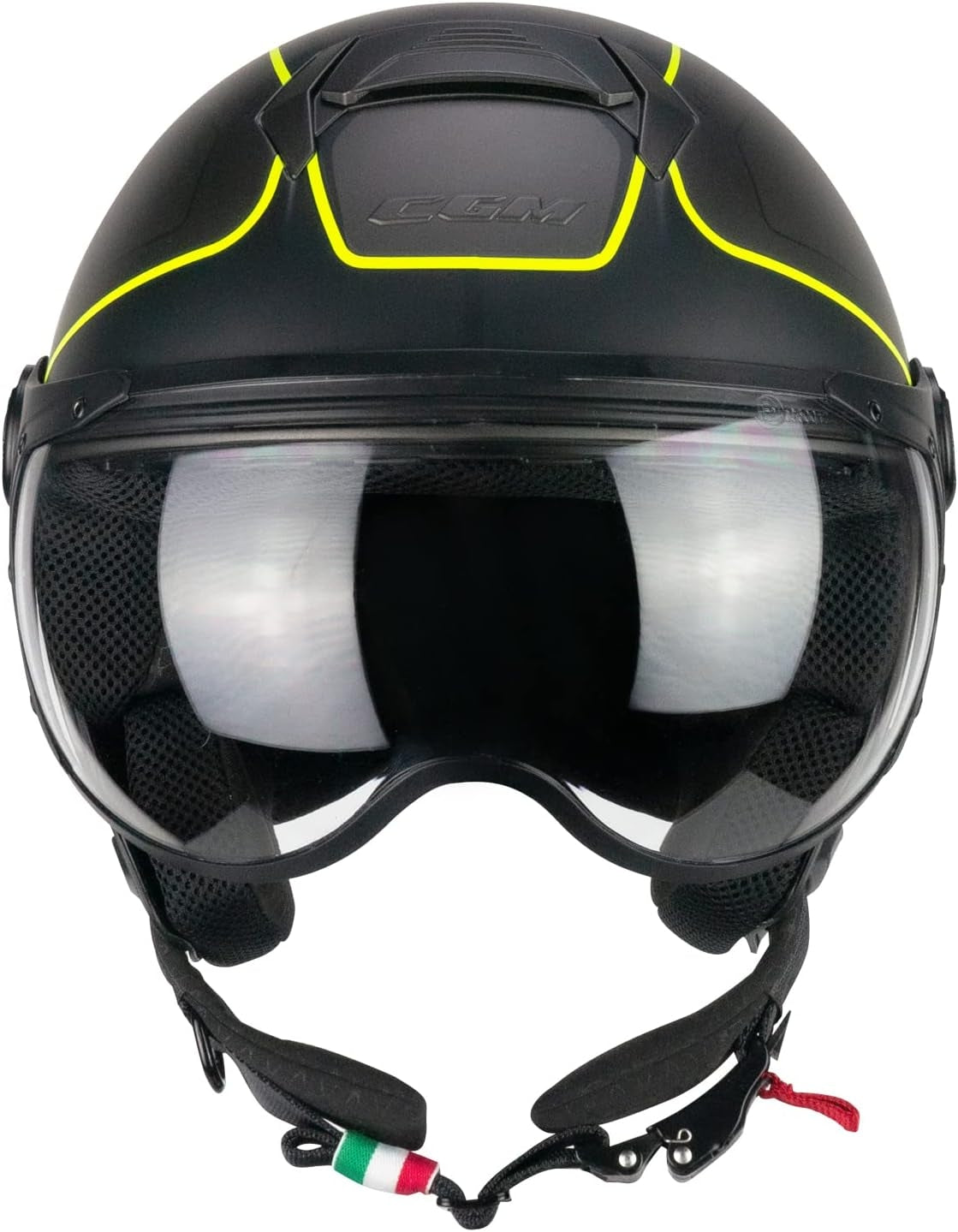 CGM 167G FLO WAY Casco Jet Antracita Amarillo Fluo Satinado conformado – 2 – Maximomoto PT